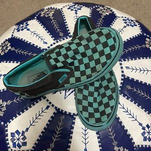 Teal checkered vans-HTF!!